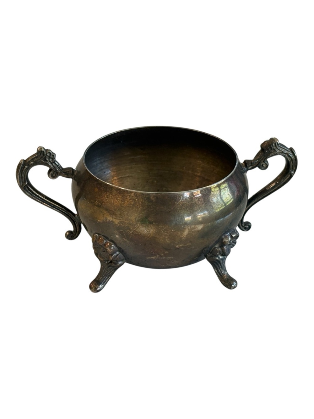 International Silver Company vintage silver-plated open sugar bowl